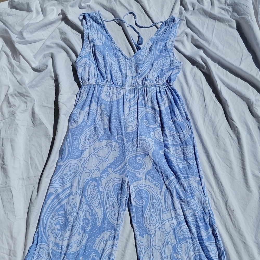 Hawaiian print flowy pantsuit